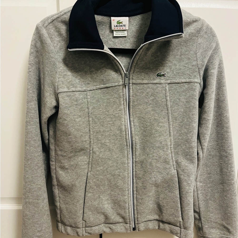 Lacoste Heather Gray Fleece Jacket